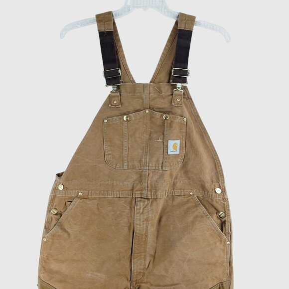 Vintage Carhartt R46 Duck Canvas  Overalls Brown 42x32 Made in USA Workwear - Picture 5 of 8